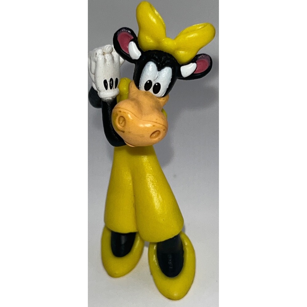 Disney Clarabelle Cow PVC Figure Yellow Dress Vintage Style Cake Topper 2.75"